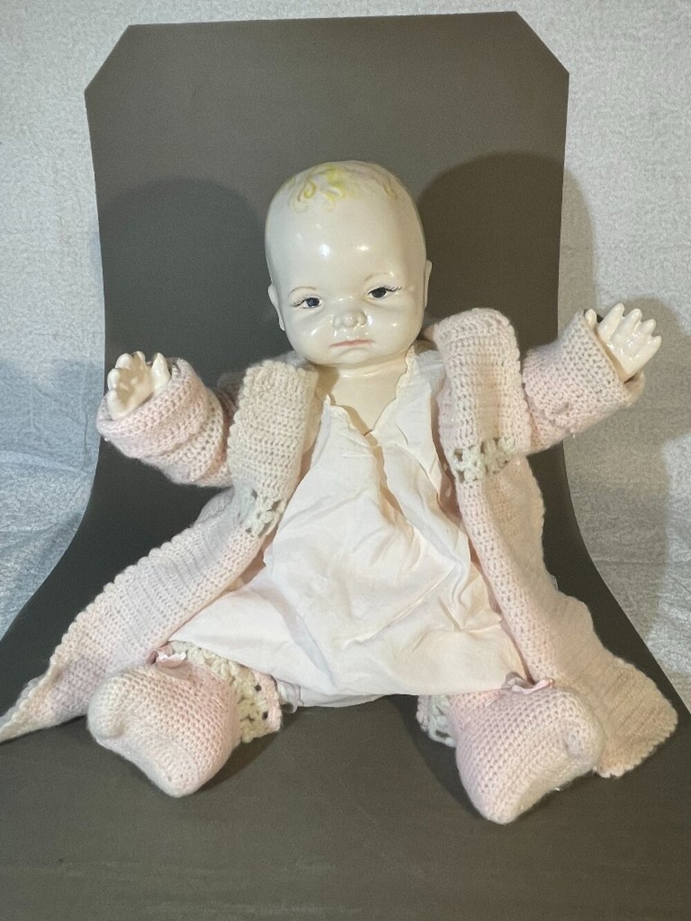 Ceramic Doll 13" with clothes (inv#2140)